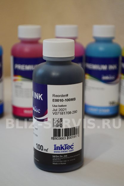 Водорастворимые чернила InkTec E0010-100MB (черные) 100мл для принтеров и МФУ Epson.